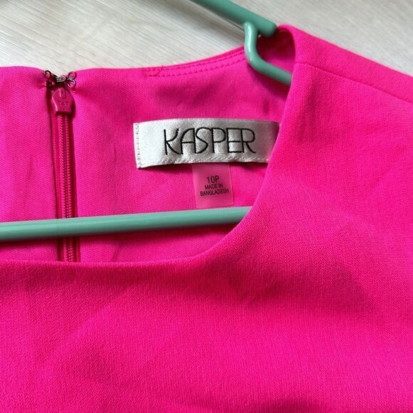 KASPER Round-Neck Sleeves Rivet-Trim Dress,‎ PINK PERFECTION NWT 10P Nwt - Picture 7 of 8